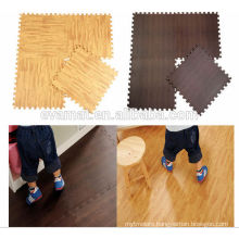 Non-toxic Fun play eva foam wood grain floor mat with edges